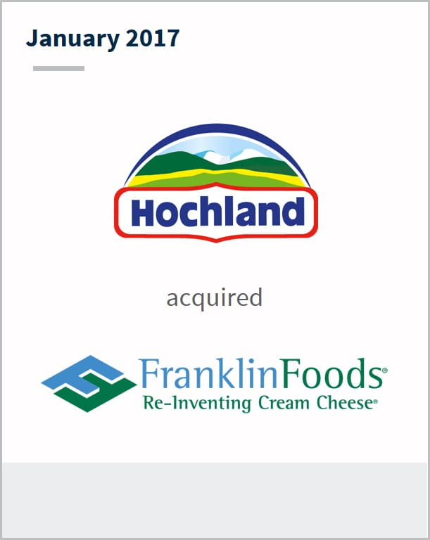 January 2017 Hochland has acquired Franklin Foods