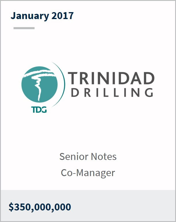 January 2017 Trinidad Drilling $350,000,000 senior notes co-manager