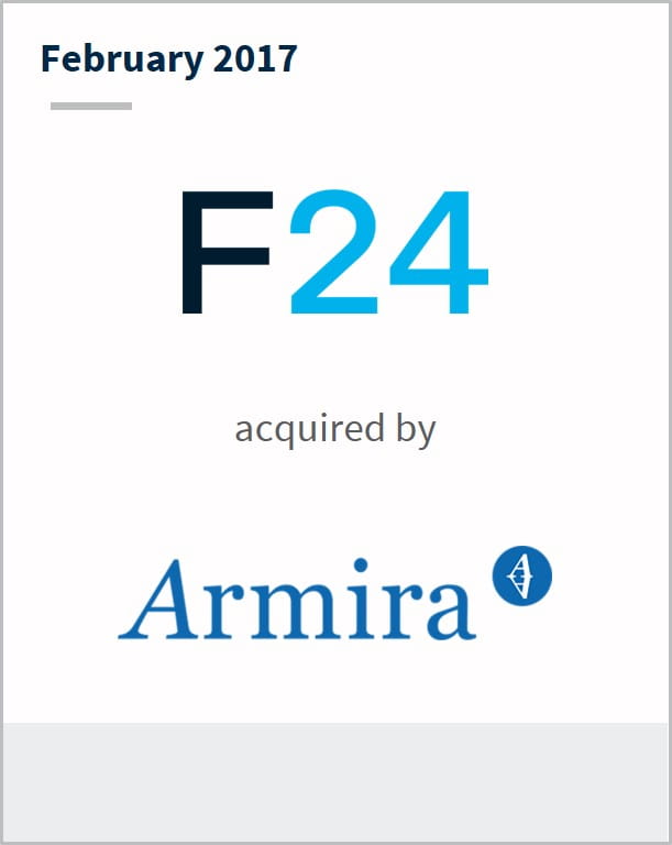 February 2017 F24 has been acquired by Armira