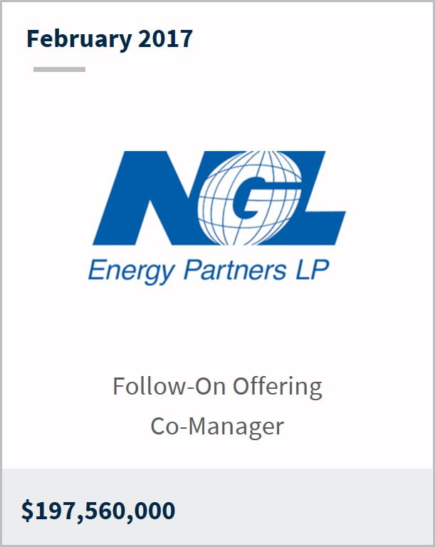 February 2017 NGL Energy Partners $197,560,000 follow-on offering co-manager
