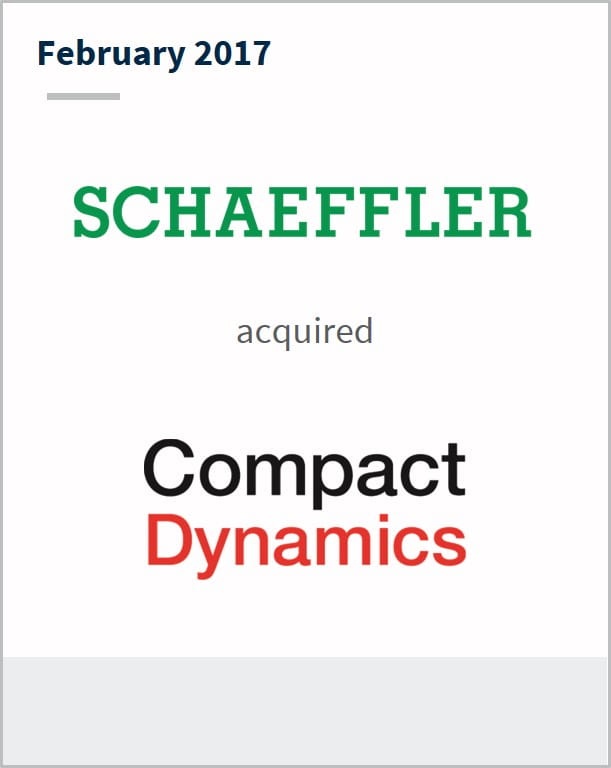 February 2017 Schaeffler has acquired Compact Dynamics