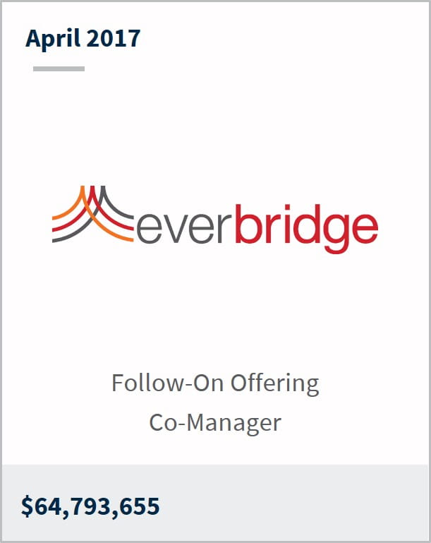 April 2017 Everbridge $64,793,655 follow-on offering co-manager