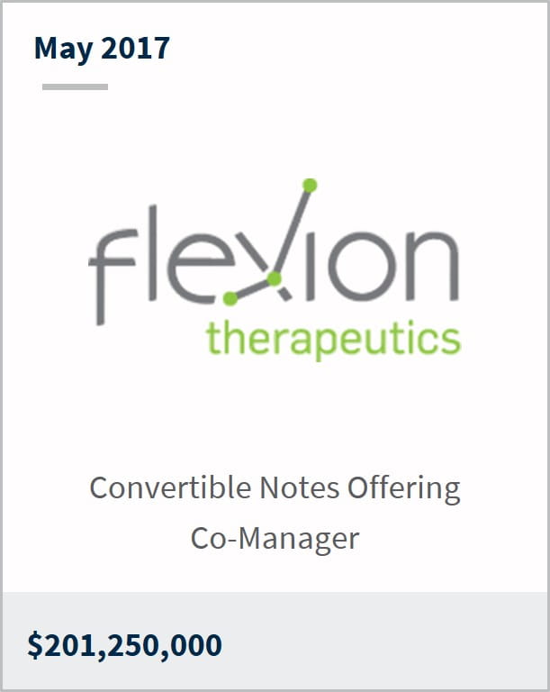 May 2017 Flexion Therapeutics $201,250,000 convertible notes offering co-manager