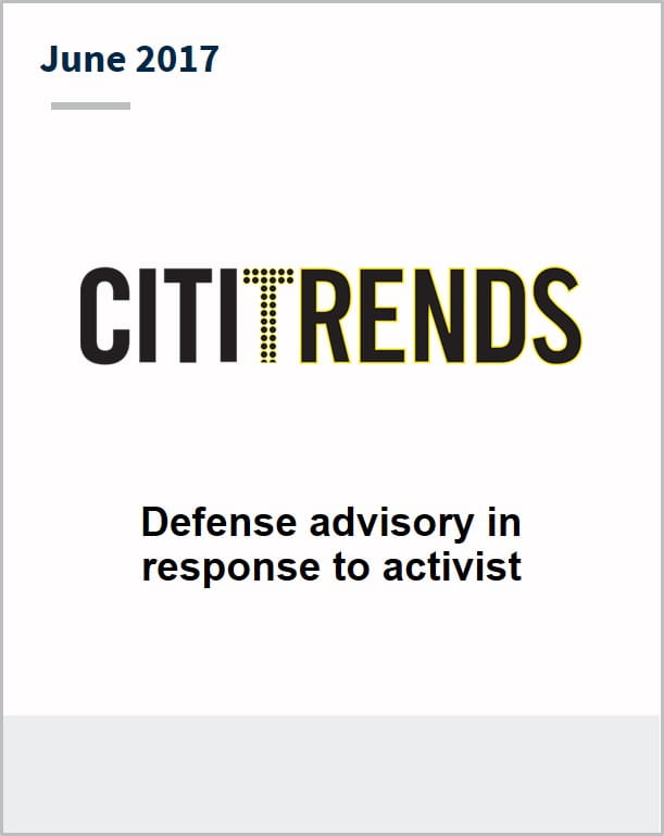 June 2017 CitiTrends defense advisory in response to activist
