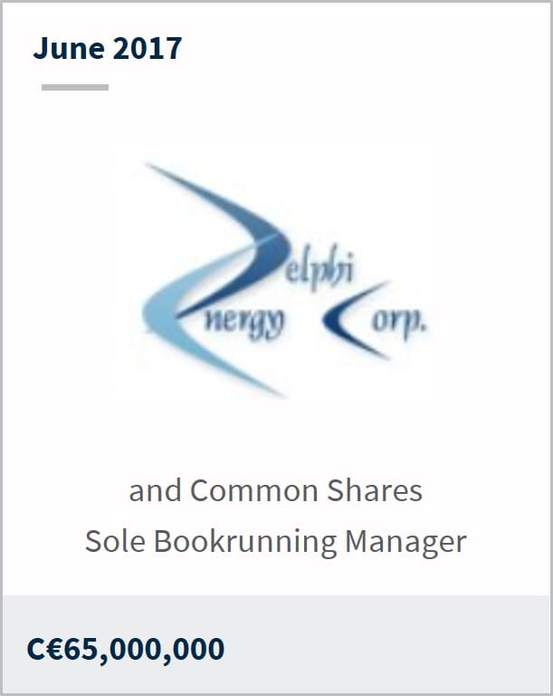 June 2017 Delphi C$65,000,000 and common shares sole bookrunning manager