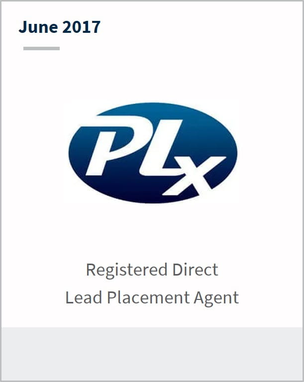June 2017 Plx Pharma Inc. registered direct lead placement agent