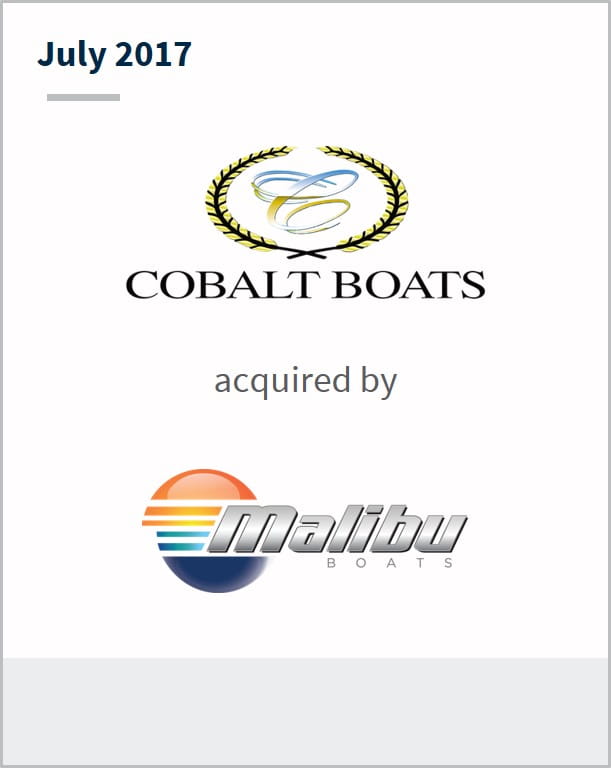 July 2017 Cobalt Boats has been acquired by Malibu Boats