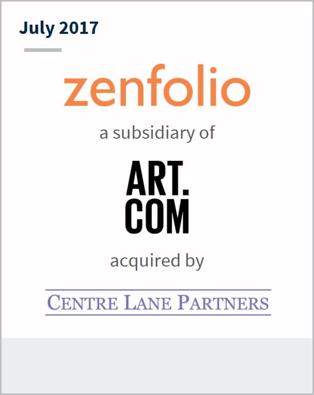 July 2017 Zenfolio a subsidiary of ART.COM has been acquired by Centre Lane Partners