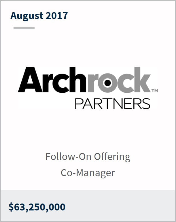 August 2017 Archrock Partners LP $63,250,000 follow-on offering co-manager