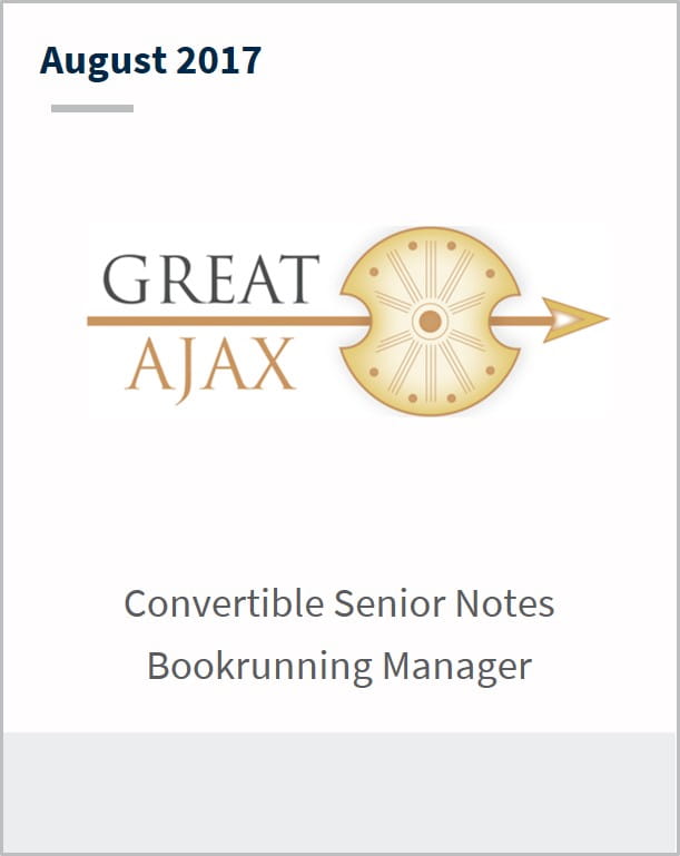 August 2017 Great Ajax Corp. convertible senior notes bookrunning manager