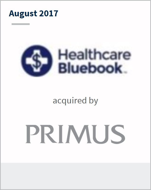 August 2017 Healthcare Bluebook has been acquired by Primus