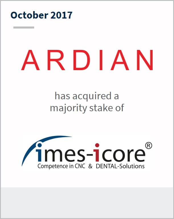 October 2017 Ardian has acquired a majority stake of Imes-Icore
