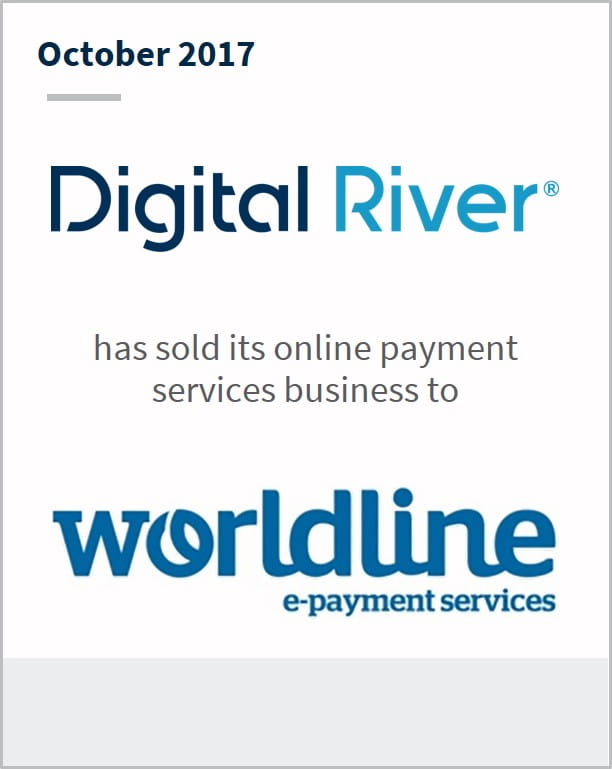 October 2017 Digital River Inc. has sold its online payment services business to Wordline