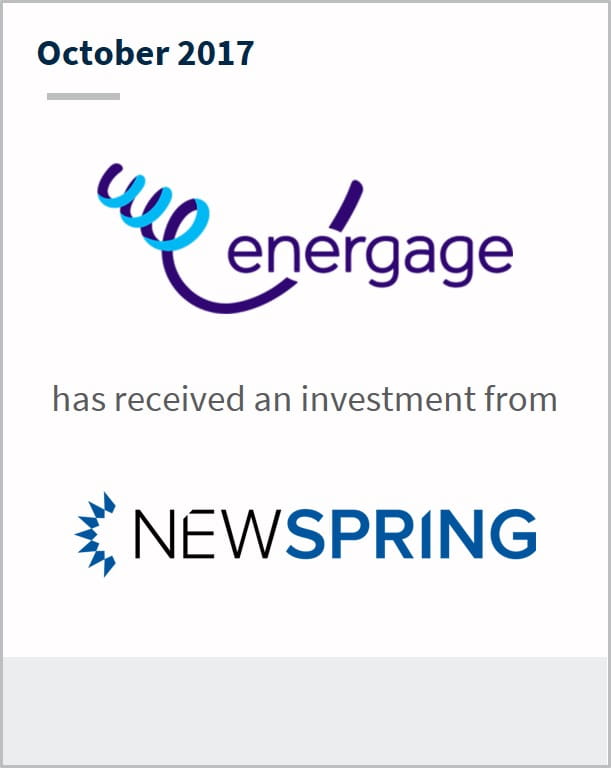 October 2017 Energage has received an investment from NewSpring