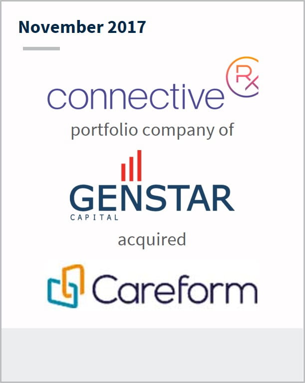 November 2017 ConnectiveRX a portfolio company of GENSTAR has acquired Careform