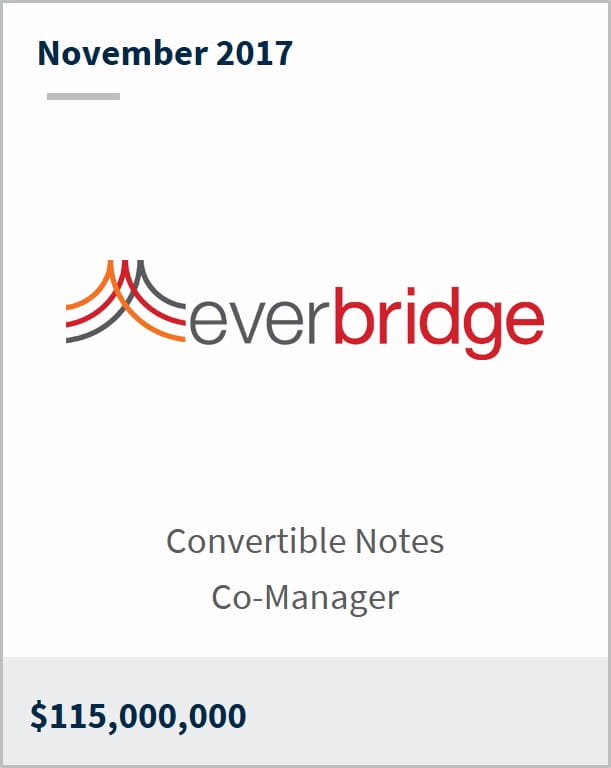 November 2017 Everbridge $115,000,000 convertible notes co-manager