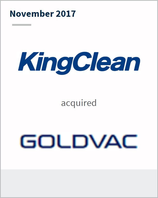November 2017 KingClean acquired Goldvac