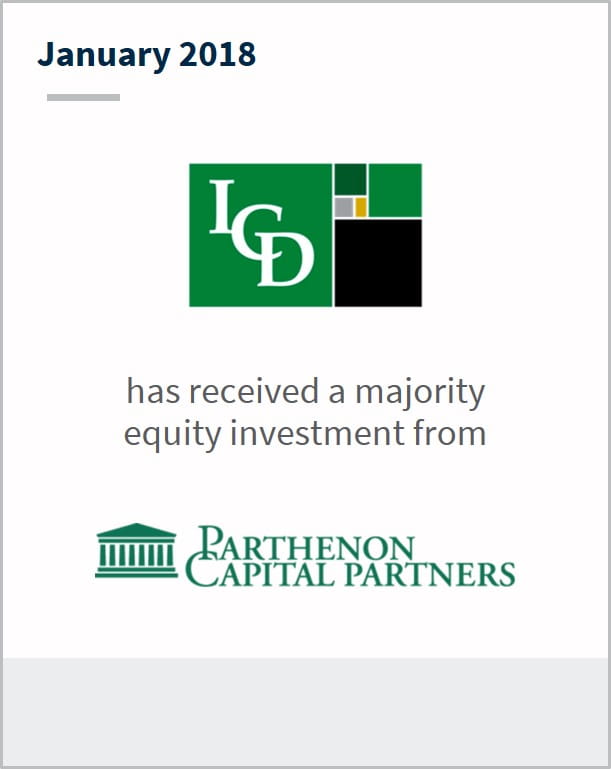 January 2018 Institutional Cash Distributors has received a majority equity investment from Parthenon Capital Partners
