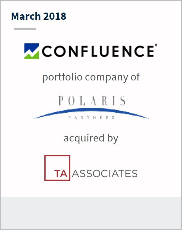 March 2018 Confluence a portfolio company of Polaris has been acquired by TA Associates