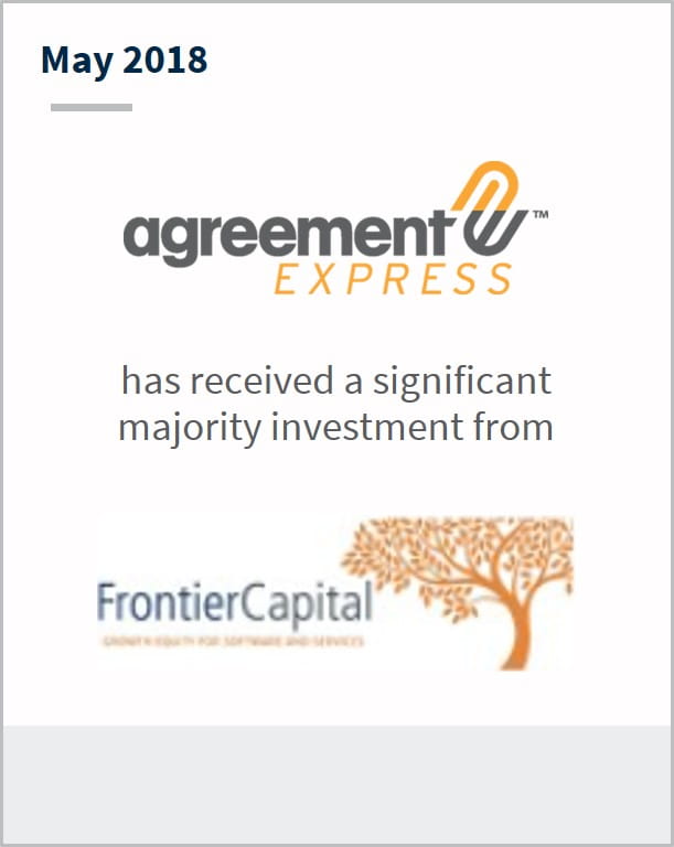 May 2018 Agreement Express has received a significant majority investment from Frontier Capital