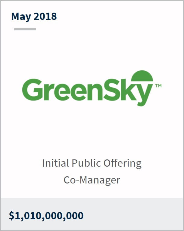 May 2018 GreenSky $1,010,000,000 initial public offering co-manager