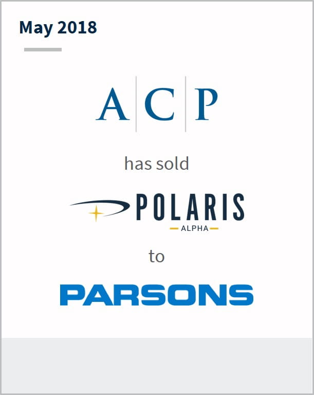 May 2018 ACP has sold Polaris Alpha LLC to Parsons