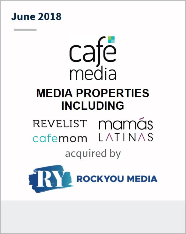 June 2018 CafeMedia Media Properties Including Revelist Cafemon Mamas Latinas acquired by Rockyou Media