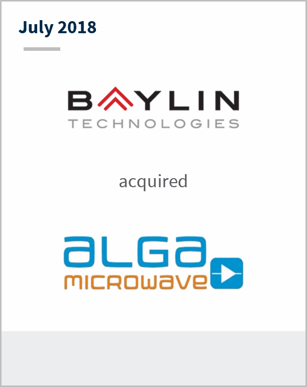 July 2018 Baylin Technologies has acquired Alga microwave
