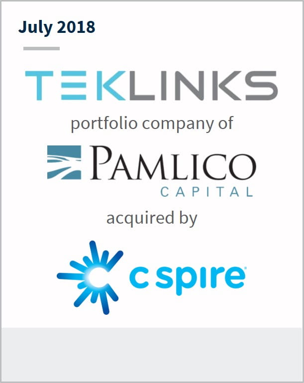 July 2018 TekLinks a portfolio company of Pamlico Capital has been acquired cy cspire