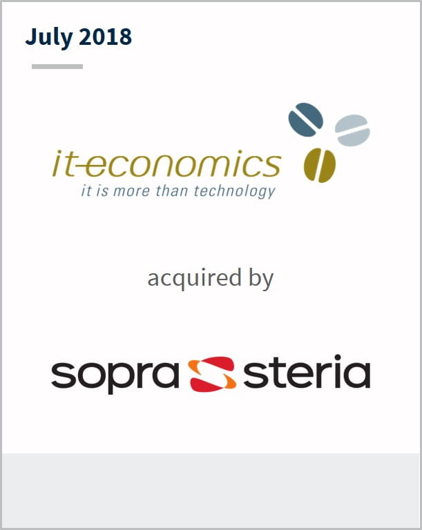 July 2018 it-economics has been acquired by Sopra Steria