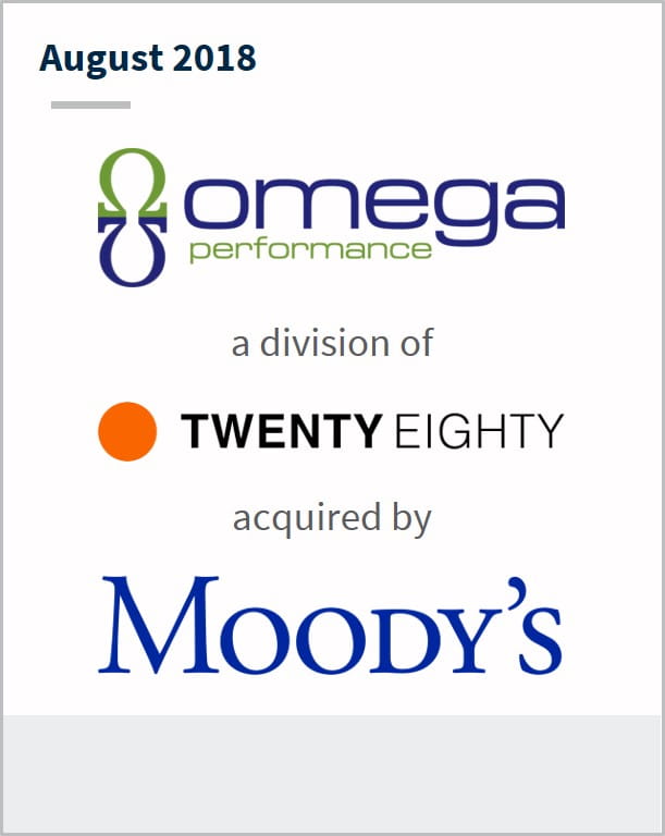 August 2018 Omega Performance a division of Twenty Eighty has been acquired by Moody's