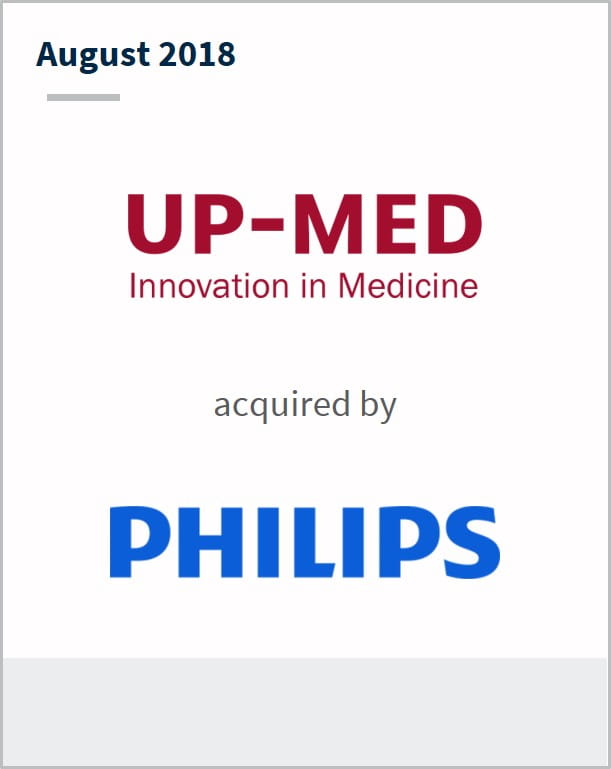 August 2018 Up-Med has been acquired by Philips