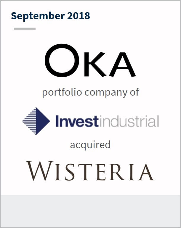 September 2018 OKA portfolio company of Investindustrial acquired Wisteria