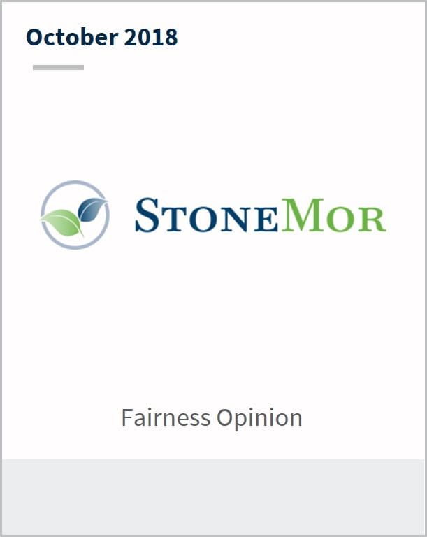 October 2018 StoneMor Fairness Opinion