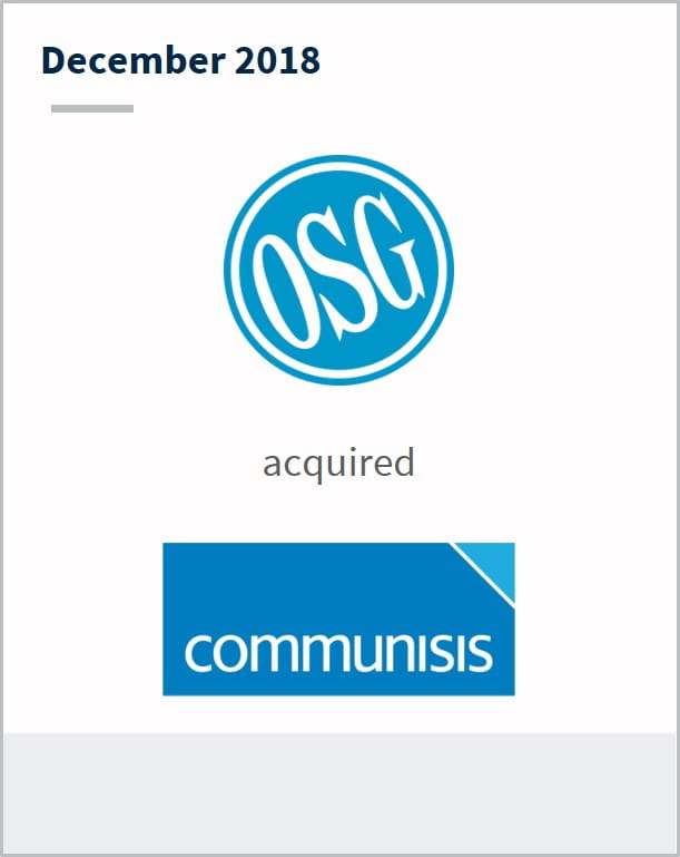 December 2018 OSG has acquired Communisis