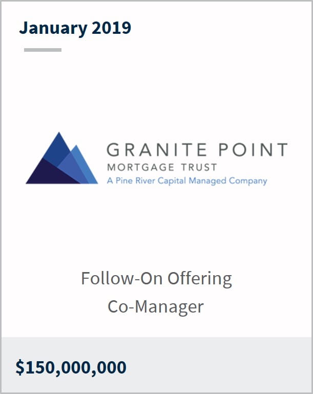 January 2019 Granite Point Mortgage Trust $150,000,000 follow-on offering co-manager
