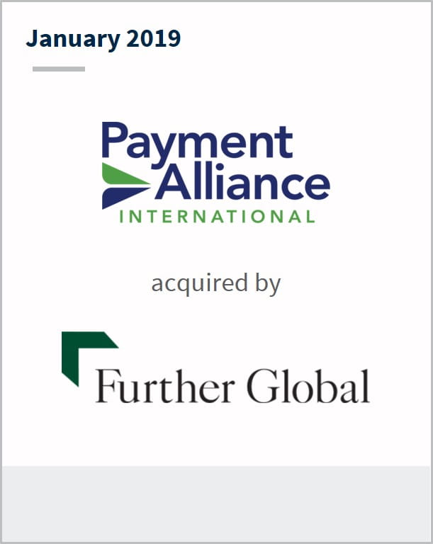 January 2019 Payment Alliance has been acquired by Further Global