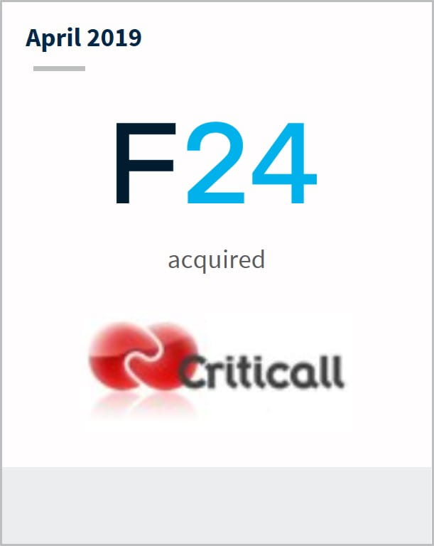 April 2019 F24 has acquired Criticall