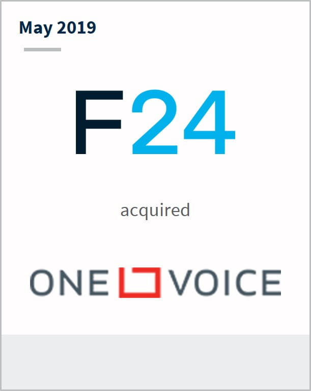 May 2019 F24 has acquired One Voice