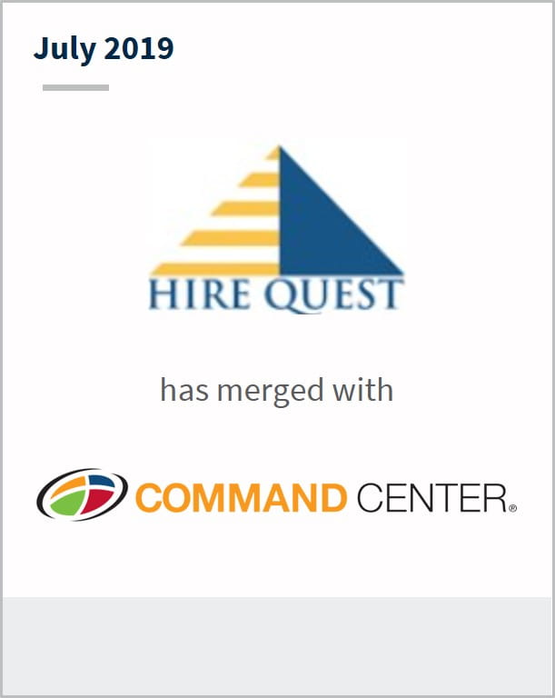 July 2019 Hire Quest has merged with Command Center