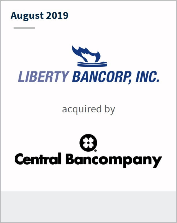 August 2019 Liberty Bancorp has been acquired by Central Bancompany