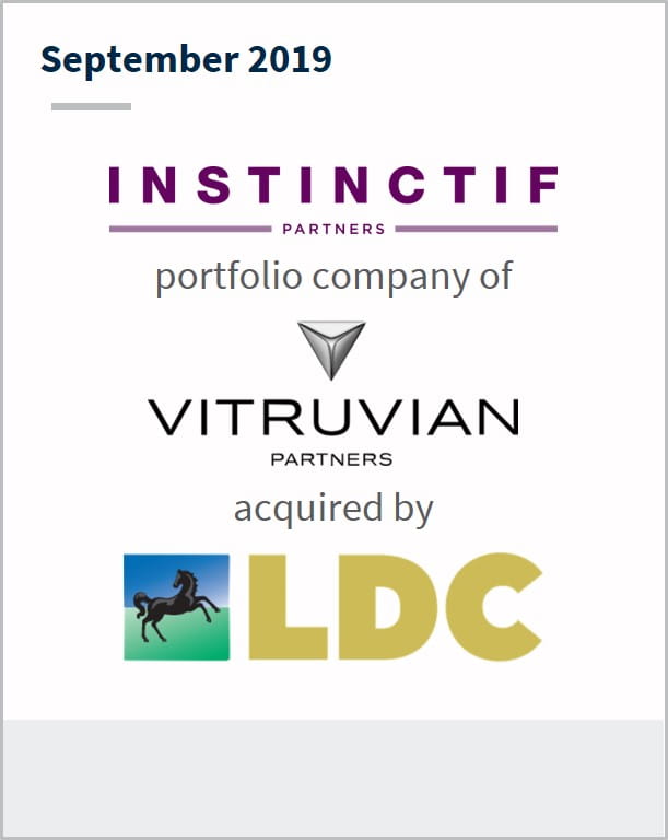 September 2019 Instinctif Partners a portfolio company of Vitruvian has been acquired by LDC