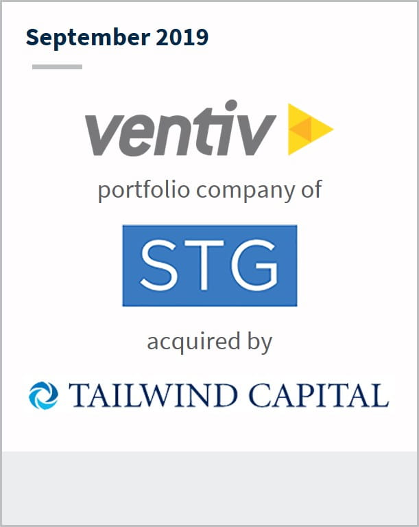 September 2019 Ventiv a portfolio company of STG has been acquired by Tailwind Capital