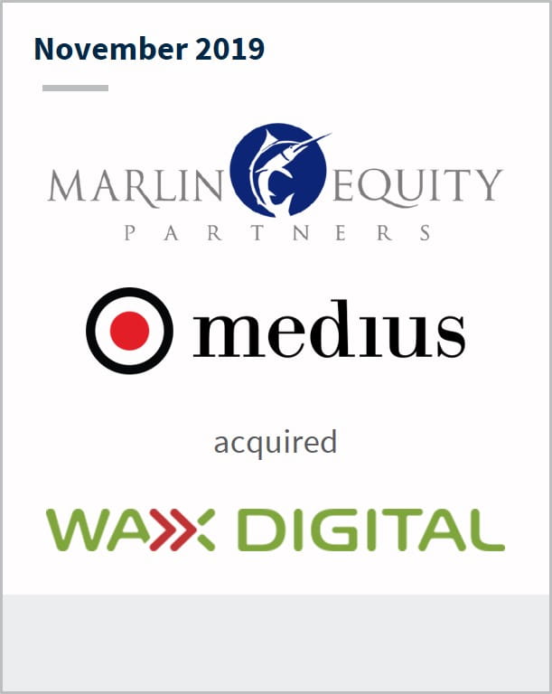 November 2019 Marlin Equity Partners Medius have acquired Wax Digital