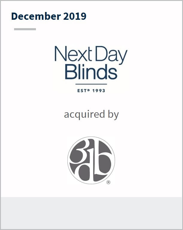 December 2019 Next Day Blinds has been acquired by 3 Day Blinds