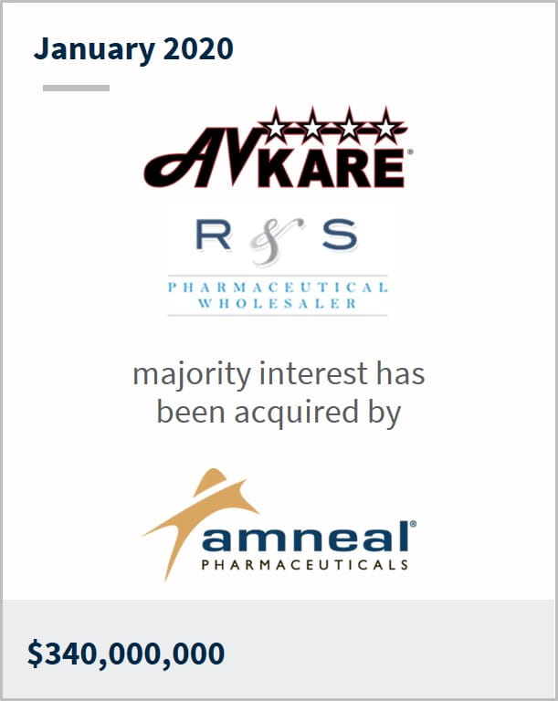 January 2020 AvKARE majority interest has been acquire by Amneal $340,000,000
