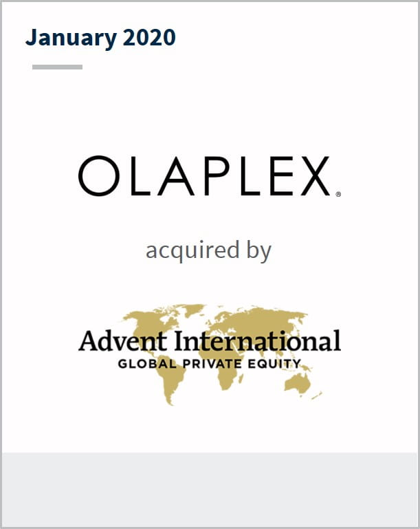 January 2020 Olaplex has been acquired by Advent International 