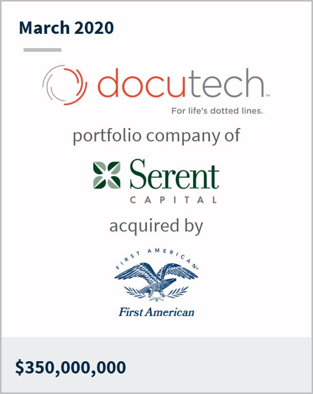 March 2020 Docutech a portfolio company of Serent Capital