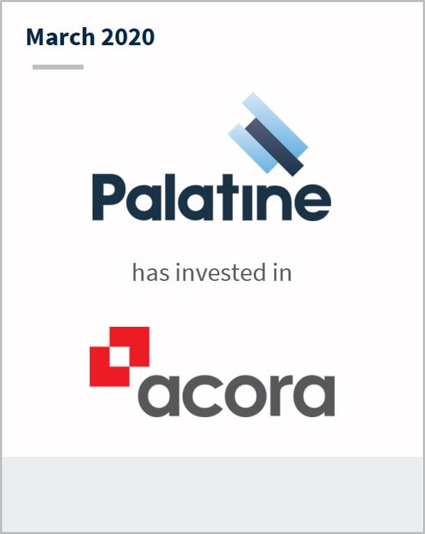 March 2020 Palatine has invested in Acora