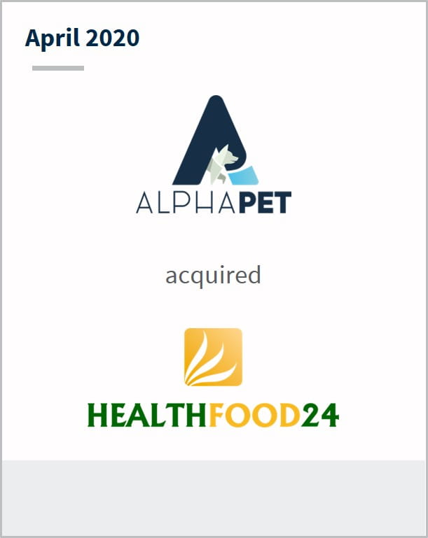 April 2020 Alphapet has acquired HealthFood24